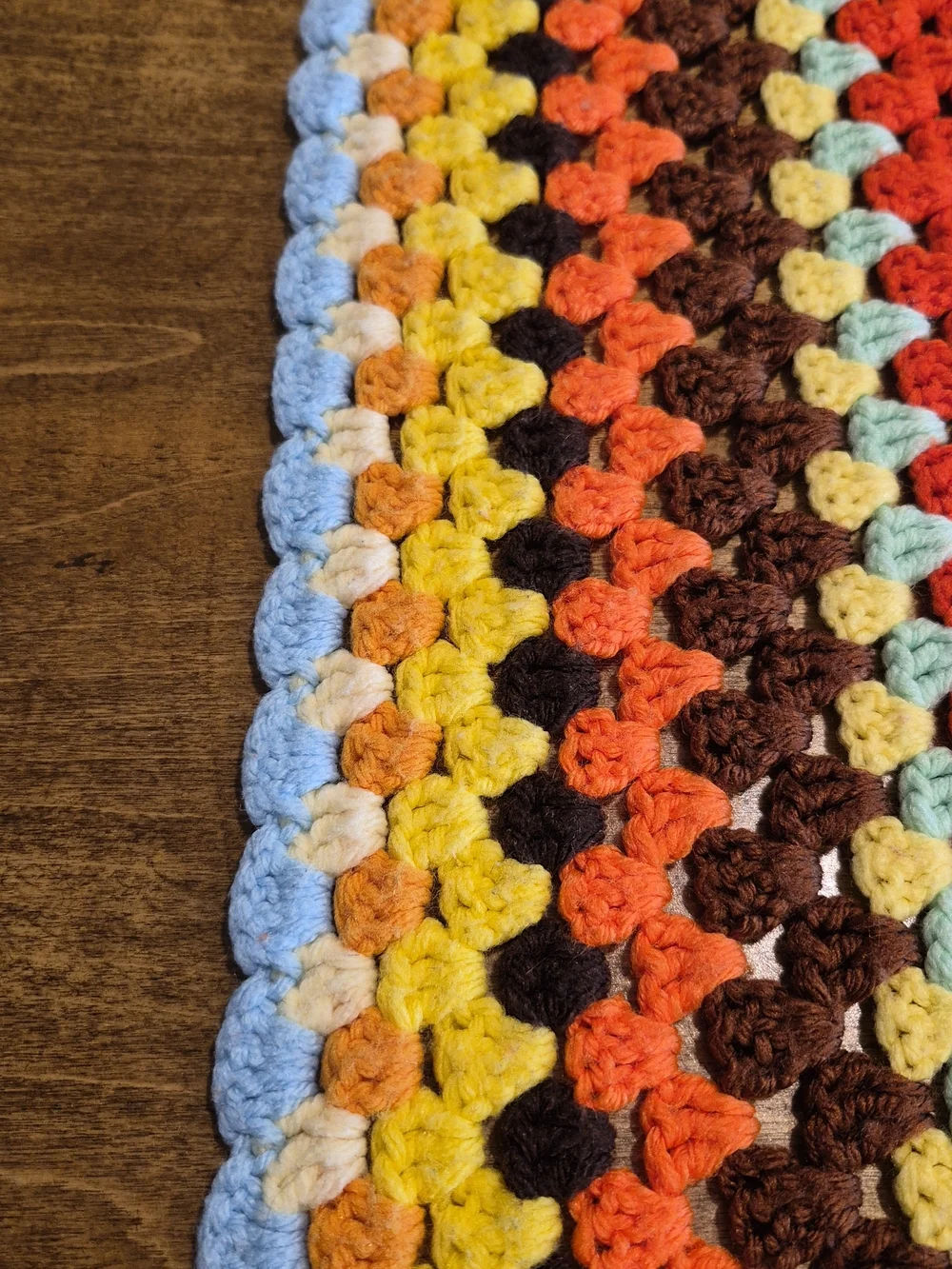 Handmade Multicolor Crochet Blanket - Vibrant Striped Throw